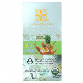 Secrets of Tea, Organic Kids Magic Tea™, фрукты, без кофеина, 20 неотбеленных чайных пакетиков, 40 г (1,4 унции) - описание | фото