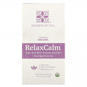 Secrets of Tea, Organic Relaxing Mama до и после родов, без кофеина, 20 чайных пакетиков, 40 г (1,41 унции) - описание | фото