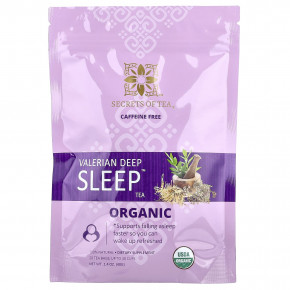 Secrets of Tea, органический чай валериана Deep Sleep™, без кофеина, 20 чайных пакетиков, 40 г (1,4 унции) - описание | фото