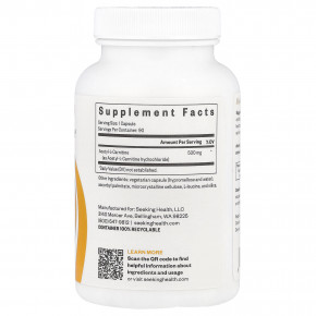 Seeking Health, ацетил-L-карнитин, 500 мг, 90 капсул в Москве - eco-herb.ru | фото