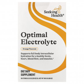 Seeking Health, Optimal Electrolyte, со вкусом апельсина, 30 стиков по 6,5 г (0,229 унции) - описание | фото