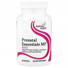 Seeking Health, Prenatal Essentials MF, комплекс витаминов для беременных, без метила, 60 капсул - описание | фото
