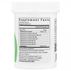 Seeking Health, ProBiota Bifidobacterium, бифидобактерии, 12 млрд КОЕ, 60 капсул в Москве - eco-herb.ru | фото