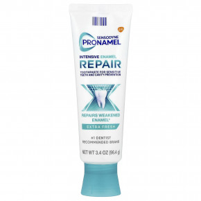 Sensodyne, ProNamel, зубная паста для интенсивного восстановления эмали, экстрасвежесть, 96,4 г (3,4 унции) - описание | фото