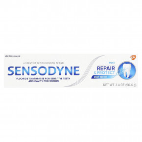 Sensodyne, зубная паста с фторидом для чувствительных зубов, мята, 96,4 г (3,4 унции) в Москве - eco-herb.ru | фото