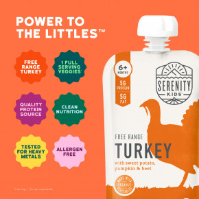 Serenity Kids, Фермерская индейка с бататом, тыквой и свеклой, для детей от 6 месяцев, 99 г (3,5 унции) в Москве - eco-herb.ru | фото