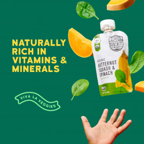 Serenity Kids, органическая мускатная тыква и шпинат с оливковым маслом, для детей от 6 месяцев, 99 г (3,5 унции) в Москве - eco-herb.ru | фото