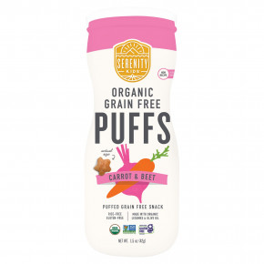 Serenity Kids, органические колечки без злаков, морковь и свекла, 42 г (1,5 унции) - описание