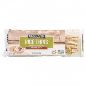 Sesmark, Rice Thins, рисовые крекеры, коричневый рис, 100 г (3,5 унции) в Москве - eco-herb.ru | фото