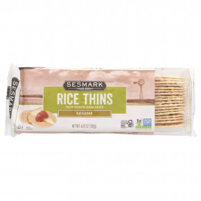 Sesmark, Rice Thins, рисовые крекеры, кунжут, 120 г (4,25 унции) - описание | фото