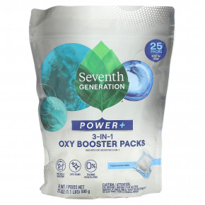 Seventh Generation, Power +, Oxy Booster Pack, без отдушек, 500 г (1,1 фунта) - описание | фото