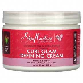 SheaMoisture, Curl Glam Defining Cream, Dry Wavy, Curly Hair, Coconut Oil & Shea Butter w/ Prickly Pear, 12 oz (340 g) в Москве - eco-herb.ru | фото