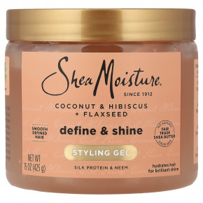 SheaMoisture, гель для укладки, для фиксации и блеска волос, кокос, гибискус и семена льна, 425 г (15 унций) в Москве - eco-herb.ru | изображение SheaMoisture, гель для укладки, для фиксации и блеска волос, кокос, гибискус и семена льна, 425 г (15 унций) в Москве - eco-herb.ru | фото