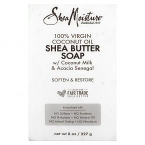 SheaMoisture, мыло из 100% кокосового масла первого отжима и масла ши, 230 г (8 унций) в Москве - eco-herb.ru | фото