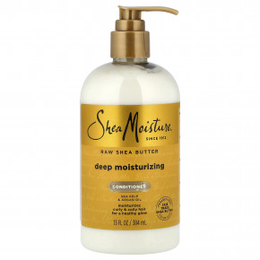 SheaMoisture, необработанное масло ши, глубоко увлажняющий кондиционер, для вьющихся и кудрявых волос, 384 мл (13 жидк. унций) - описание | фото