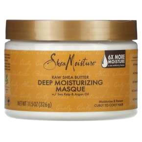 SheaMoisture, необработанное масло ши, маска для глубокого ухода с морскими водорослями и аргановым маслом, 326 г (11,5 унции) - описание