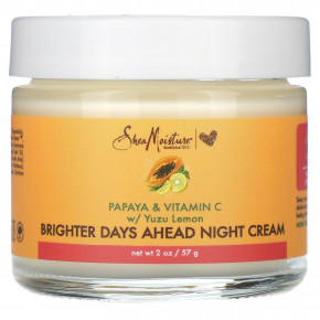 SheaMoisture, Ночной крем Brighter Days Ahead, папайя и витамин C с лимоном юдзу, 57 г (2 унции) в Москве - eco-herb.ru | фото