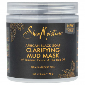 SheaMoisture, очищающая грязевая маска, африканское черное мыло, 170 г (6 унций) в Москве - eco-herb.ru | фото