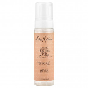 SheaMoisture, разглаживающий мусс для вьющихся волос, кокос и гибискус, 222 мл (7,5 жидк. унций) - описание | фото