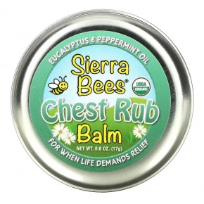 Sierra Bees, Бальзам для втирания в грудь, эвкалипт и перечная мята, 17 г (0,6 унции) - описание
