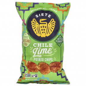 Siete, Картофельные чипсы, чилийм и лайм, 156 г (5,5 унции) - подробнее Siete, Картофельные чипсы, чилийм и лайм, 156 г (5,5 унции) - описание