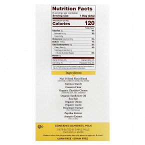 Simple Mills, Крекеры из миндальной муки, фермерский чеддер, 8 пакетиков по 23 г (0,8 унции) в Москве - eco-herb.ru | фото