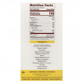 Simple Mills, Мука из семян и орехов, Sweet Thins®, мед и корица, 8 пакетиков по 23 г (0,8 унции) в Москве - eco-herb.ru | фото