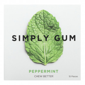 Simply Gum, Chewing Gum, Peppermint, 15 Pieces - описание | фото