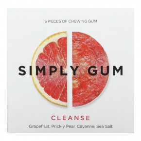 Simply Gum, Жевательная резинка, очищающее средство, грейпфрут, опунция, кайенский перец, морская соль`` 15 шт. в Москве - eco-herb.ru | фото