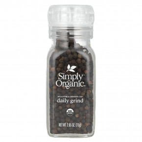 Simply Organic, Daily Grind, черный перец горошком, 75 г (2,65 унции) - описание | фото