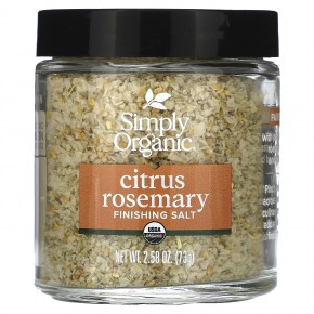 Simply Organic, Finishing Salt, цитрусовый и розмарин, 73 г (2,58 унции) - описание
