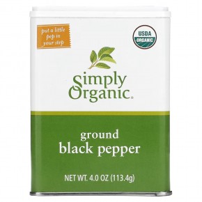 Simply Organic, Молотый черный перец, 113,4 г (4 унции) в Москве - eco-herb.ru | фото
