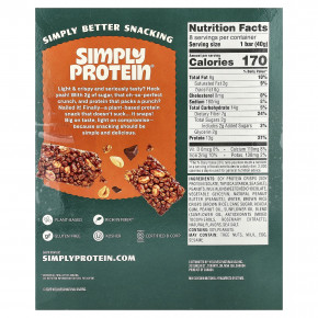 Simply Protein, хрустящие батончики-снеки, с арахисовой пастой и шоколадом, 8 батончиков по 40 г (1,41 унции) в Москве - eco-herb.ru | фото