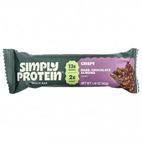 Simply Protein, хрустящие батончики, темный шоколад и миндаль, 8 батончиков по 40 г (1,41 унции) в Москве - eco-herb.ru | фото