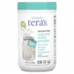 Simply Tera's, органический сывороточный протеин, без лактозы, без подсластителей, 340 г (12 унций) в Москве - eco-herb.ru | фото