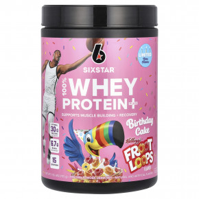 SIXSTAR, 100% Whey Protein Plus, праздничный торт Kellogg's Froot Loops, 705 г (1,55 фунта) - описание