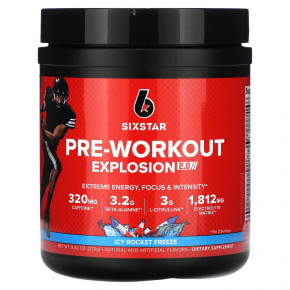 SIXSTAR, Pre-Workout Explosion 2.0, предтренировочный комплекс, замораживание, 270 г (9,52 унции) - описание