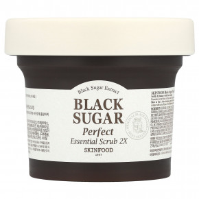 SKINFOOD, Black Sugar Perfect Essential Scrub 2X, 210 г (7,4 унции) - описание | фото