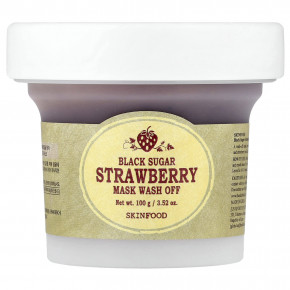 SKINFOOD, смываемая маска для лица с черным сахаром, с клубникой, 100 г (3,52 унции) в Москве - eco-herb.ru | фото