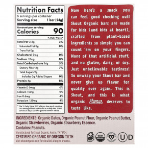 Skout Organic, детские батончики-снеки, арахисовая паста и желе, 6 батончиков по 24 г (0,85 унции) в Москве - eco-herb.ru | фото