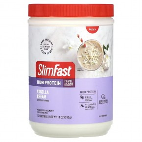 SlimFast, High Protein, Meal Replacement Smoothie Mix, Vanilla Cream, 11 oz (312 g) в Москве - eco-herb.ru | фото