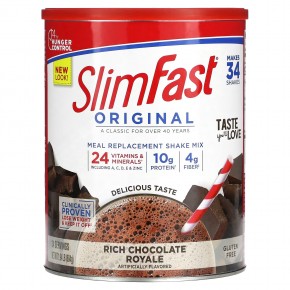 SlimFast, Original, Meal Replacement Shake Mix, Rich Chocolate Royale, 1.94 lb (884 g) в Москве - eco-herb.ru | фото