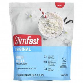 SlimFast, Original, смесь для коктейлей, заменяющих прием пищи, со вкусом французской ванили, 1,35 кг (2,98 фунта) в Москве - eco-herb.ru | фото