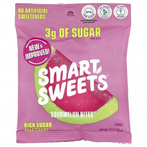 SmartSweets, Sourmelon Bites™, арбуз, 50 г (1,8 унции) - описание | фото