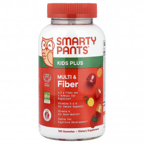 SmartyPants, Kids Plus, мультивитамины и клетчатка, клубника, апельсин и лимон, 120 жевательных таблеток в Москве - eco-herb.ru | фото