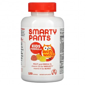 SmartyPants, мультивитаминная добавка для детей с омега-3 кислотами, с клубничным, банановым, апельсиновым и лимонным вкусом, 120 жевательных таблеток в Москве - eco-herb.ru | фото