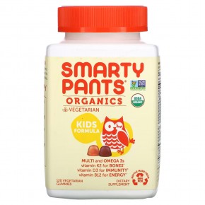 SmartyPants, органические мультивитамины и омега-кислоты для детей, со вкусом ягод и вишни, 120 органических жевательных таблеток в Москве - eco-herb.ru | фото