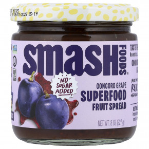 Smash Foods, фруктовая паста с суперфудами, виноград конкорд, 227 г (8 унций) - описание