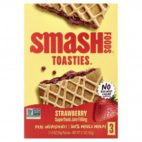 Smash Foods, Toasties™, клубника, 3 шт., 54 г (1,9 унции) каждое - описание
