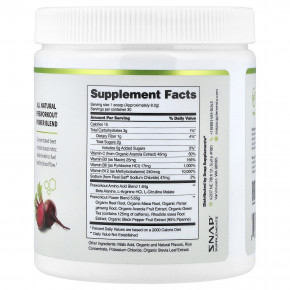 Snap Supplements, для приема перед тренировкой, со вкусом ягодного ассорти, 250 г (8,8 унции) в Москве - eco-herb.ru | фото